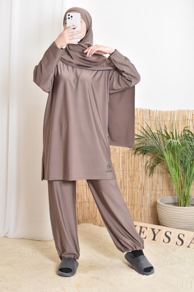 Burkini ACTIVE SWIM Taupe foncé