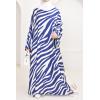 Long dress linen effect large size ZOHRA Blue