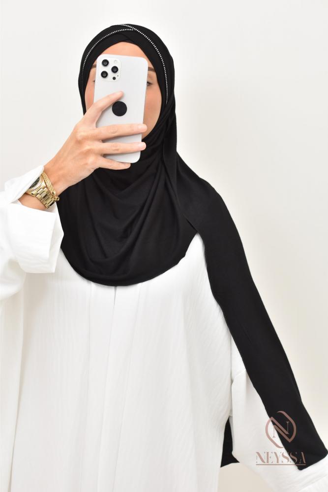 Hijab à enfiler jersey avec strass NUJÛM