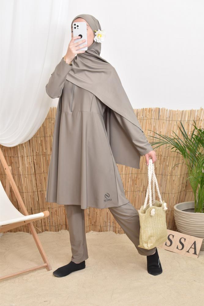 Women's burkini ATLANTIS Taupe