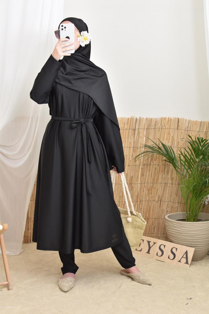 Long Burkini with hijab BAHREIN Black