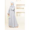 Abaya Dubai Umbrella DJELIKA pearl grey