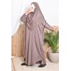 Khimar de bain taupe foncé