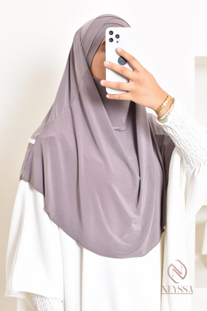 Khimar Jersey double croisé rond court 