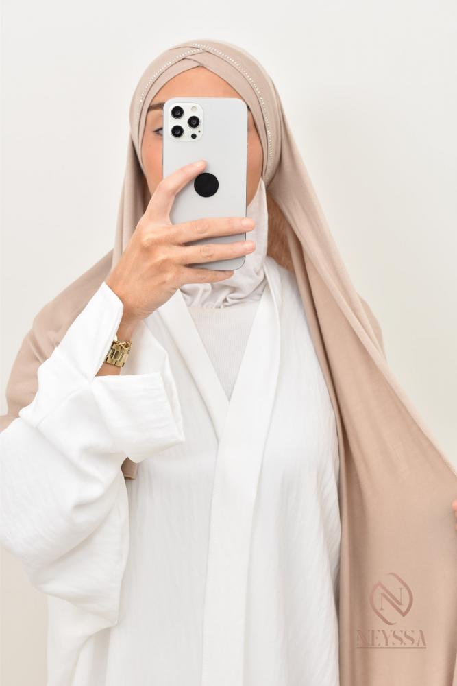 Hijab jersey à nouer double croisé LALY