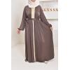 Langes besticktes Kleid Emine Beige