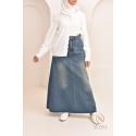 Dark denim long skirt Sofia