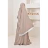 Abaya Hijab Embedded bestickt Mawazine Dark Nude