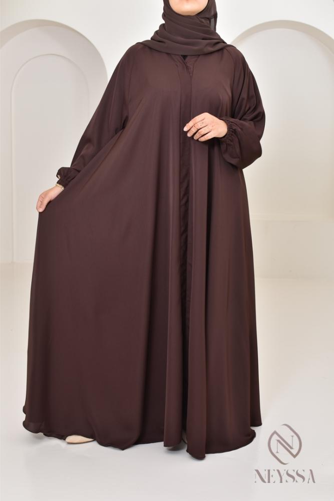 Abaya Dubai Umbrella SAMAR Schokolade