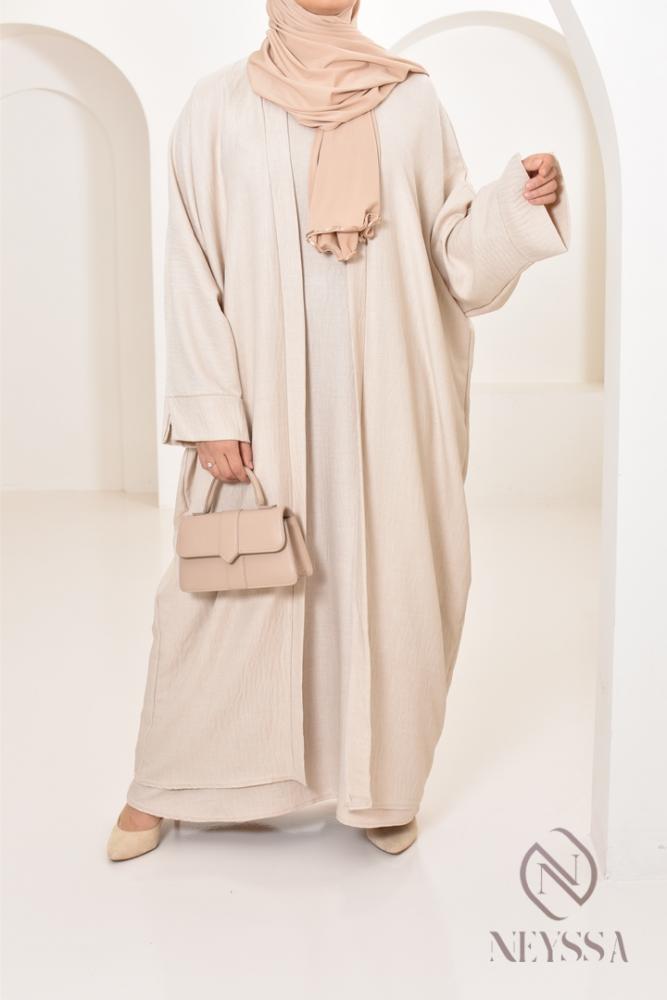 Long linen effect kimono neyssa shop