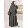 Umm Khadijâa Flared abaya with puffed sleeves