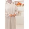 Pulloverkleid mit Kapuze Beige AMALY