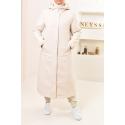 Women's beige reversible Winter parka