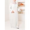 Linen-effect dress with puffed sleeves Najiba