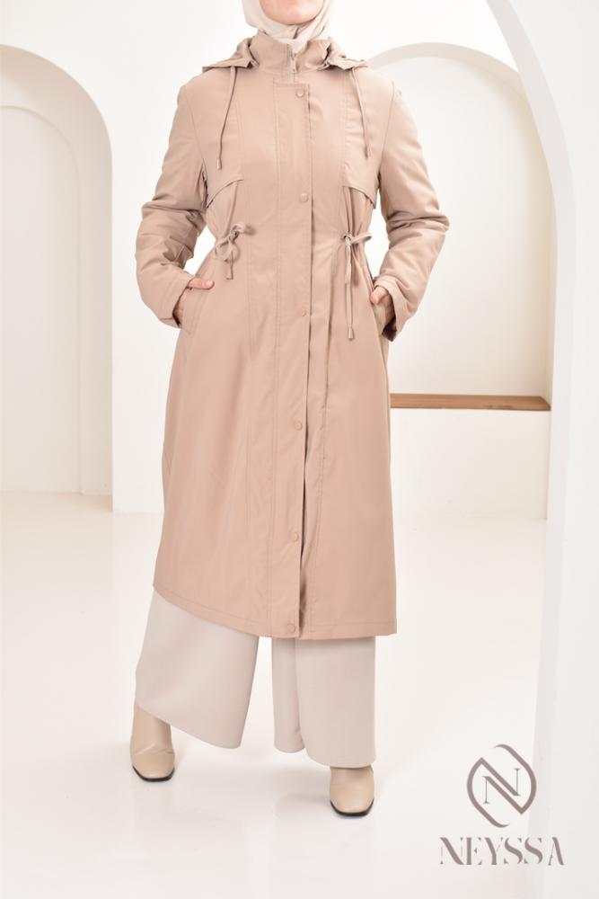 Long fur-lined parka SAFIYA Beige