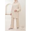 Beige Comfy knit set for women