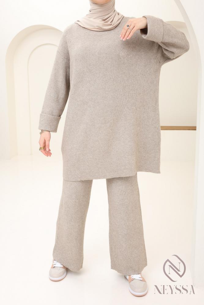 Ensemble femme maille Comfy Taupe