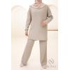 Women's taupe woven set