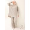 Women's taupe woven set