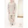 Women's taupe woven set