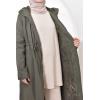 Langer, fellgefütterter Parka in Khaki