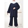 Neyssa Velvet Dream navy blue ribbed pant set