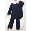 Neyssa Velvet Dream navy blue ribbed pant set