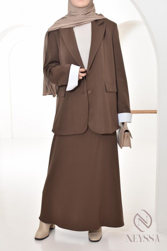 MONACO brown skirt suit set