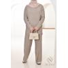 Damen-Ensemble aus gewebter Masche Essential Taupe