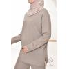 Damen-Ensemble aus gewebter Masche Essential Taupe