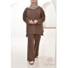 Iconic woven knit set for women Chocolat