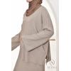 Ensemble tunique et jupe maille tissée Douceur Taupe