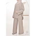 Damen-Ensemble aus gewebter Masche Mood Taupe