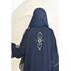 Abaya Dubaï JAWAARA Bleu Nuit Neyssa Shop