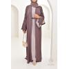 Abaya Dubaï perles brodées Marron glacé