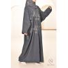 Abaya Dubaï papillon bleu nuit