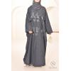 Abaya Dubaï papillon bleu nuit