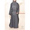 Abaya Dubaï papillon bleu nuit