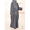 Abaya Dubaï papillon bleu nuit