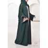 Abaya Dubaï JAWAARA Vert bouteille