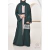 Abaya Dubaï JAWAARA Vert bouteille