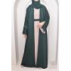 Abaya Dubaï JAWAARA Vert bouteille