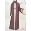 Abaya Dubaï perles brodées Marron glacé