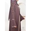 Abaya Dubaï perles brodées Marron glacé