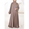 Abaya Dubai Strass Dark Nude Djita