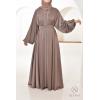 Abaya Dubaï strass Dark Nude Djita