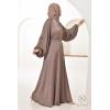 Abaya Dubai rhinestone Dark Nude Djita