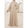 Abaya Dubai rhinestone Dark Nude Djita