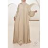 Abaya Dubai rhinestone Dark Nude Djita