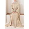 Abaya Dubai rhinestone Dark Nude Djita